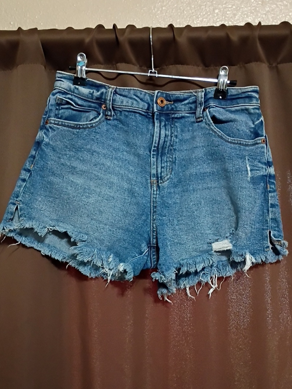 BCBGeneration Light Blue Distressed Denim Cutoff Shorts